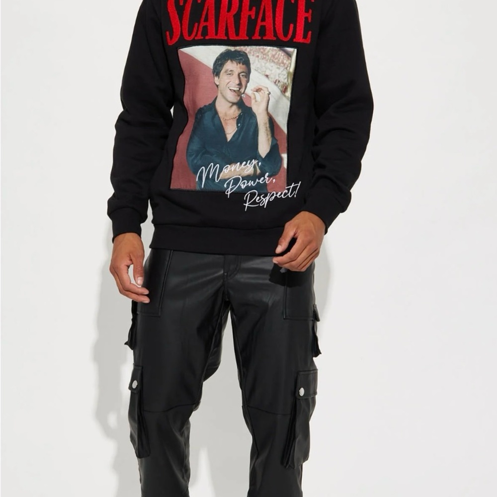 Reason Black Scarface Graphic Crewneck Sweater